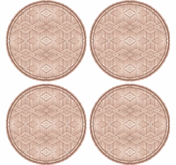 Texture coaster with geometric patterned design - TenStickers