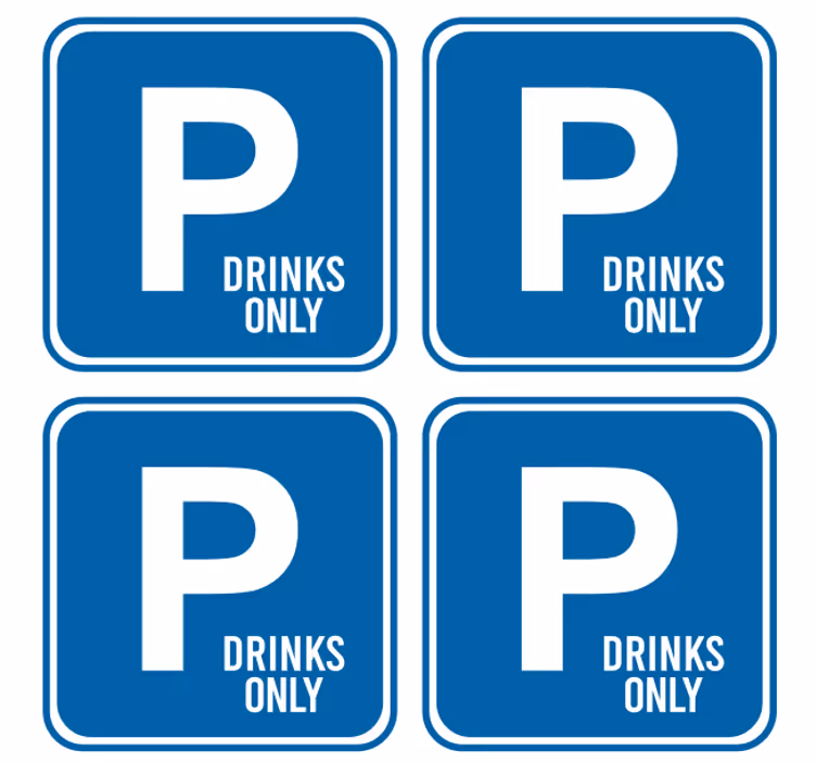 Text coasters reserved drinks notice - TenStickers