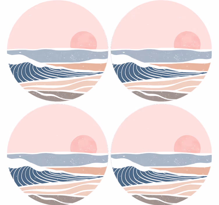 Texture coaster gentle waves and sunrise - TenStickers