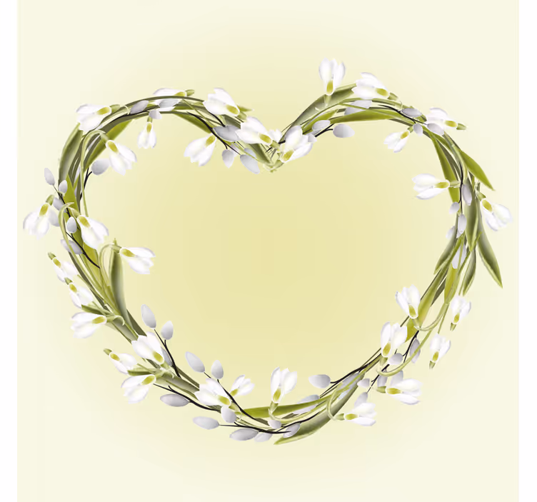Customisable coasters with heart shaped floral design - TenStickers