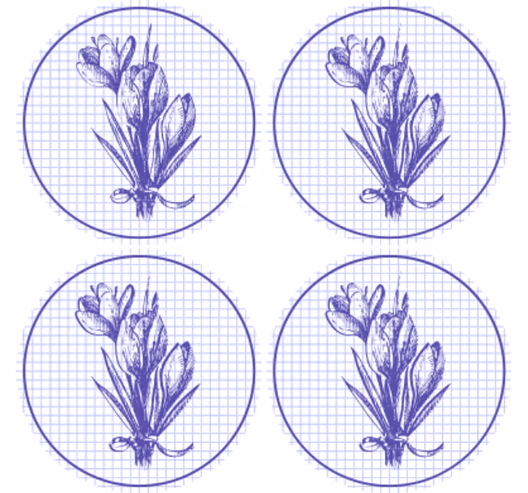 Texture coaster with elegant botanical design - TenStickers