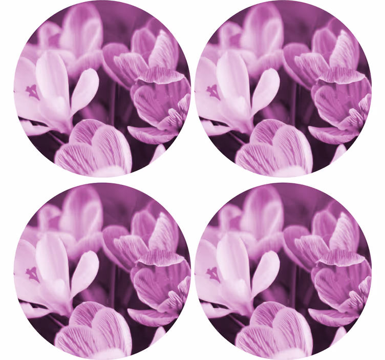 Texture coaster vibrant floral design - TenStickers