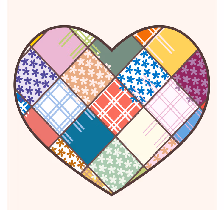 Texture coaster with patchwork heart design - TenStickers