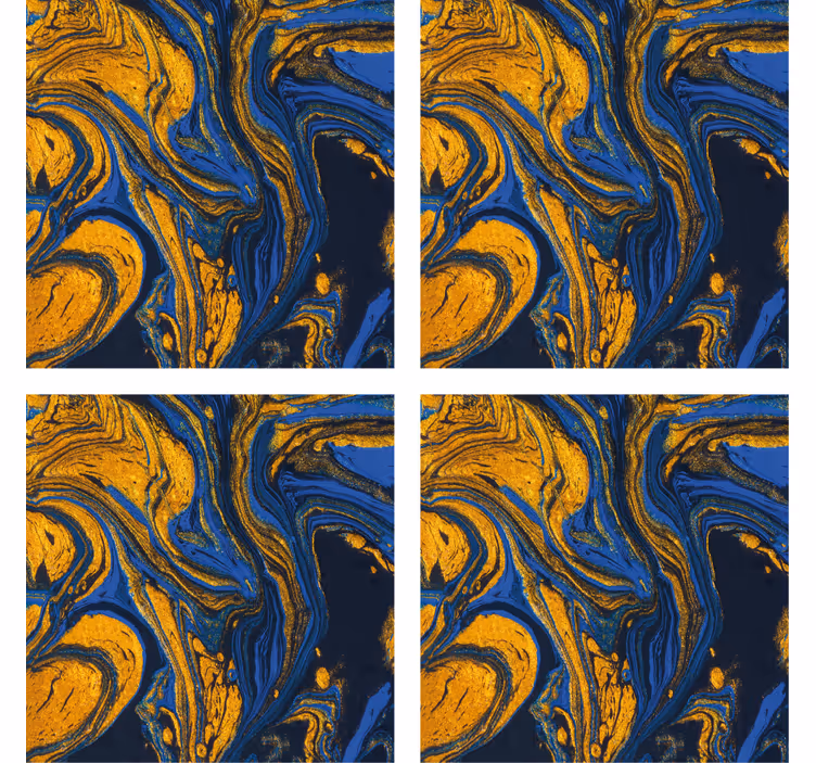Blue and yellow acrylic water texture coaster - TenStickers