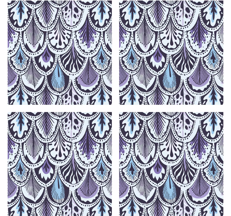 Texture coaster elegant leaf design - TenStickers