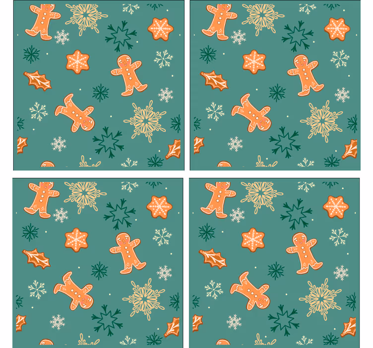Christmas coasters gingerbread cookie design - TenStickers