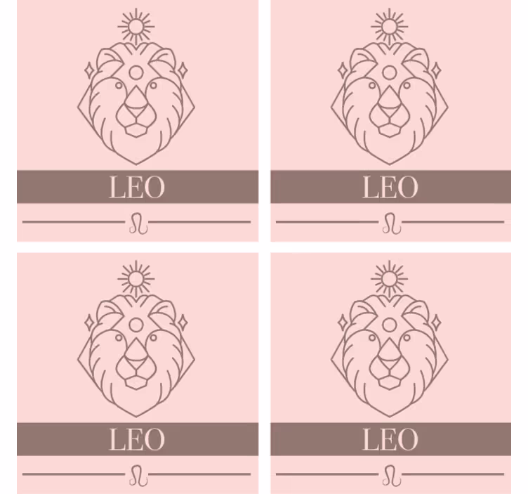 Customisable coasters minimalist leo emblem - TenStickers