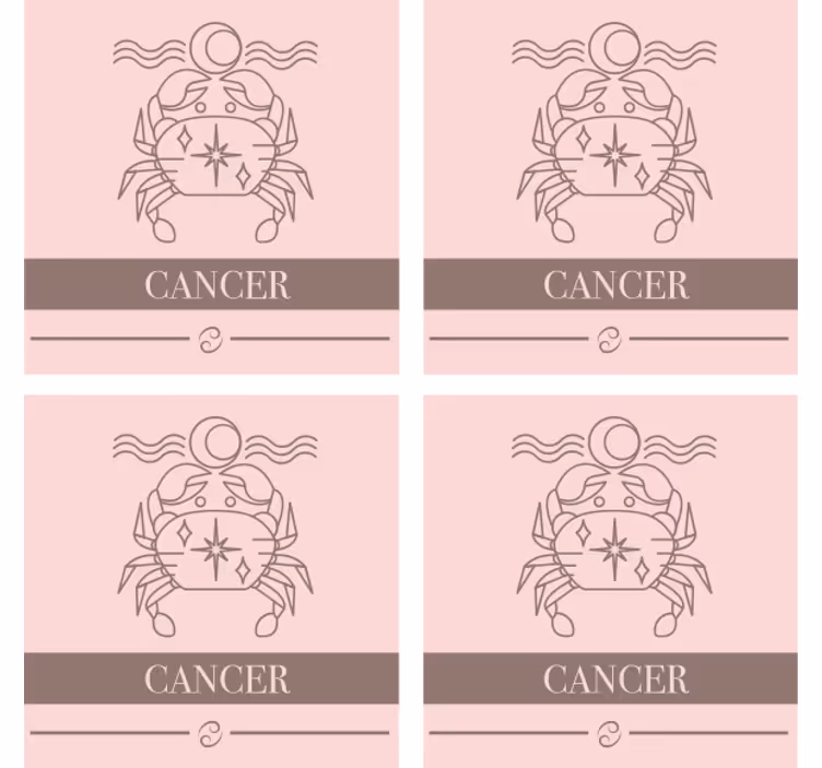 Customisable coasters cancer zodiac symbol - TenStickers
