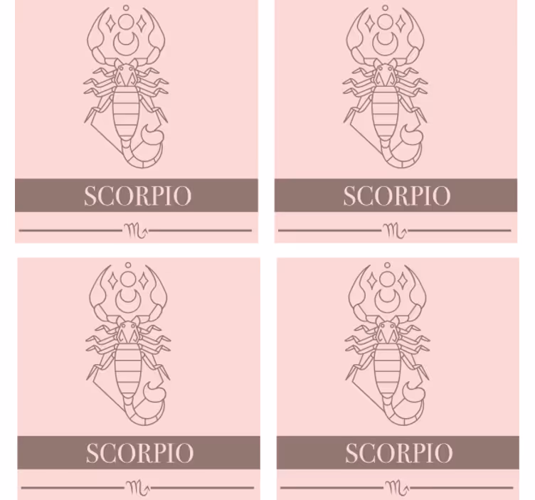 Customisable coasters with scorpio astrological symbol - TenStickers