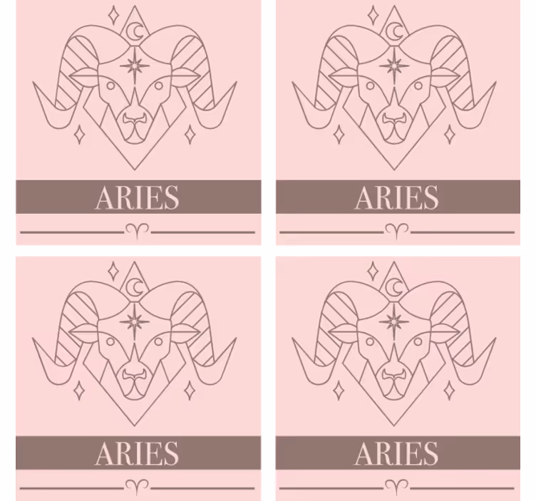 Customisable coasters aries zodiac symbol - TenStickers