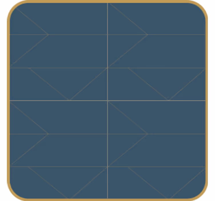 Texture coaster geometric design with gold trim - TenStickers