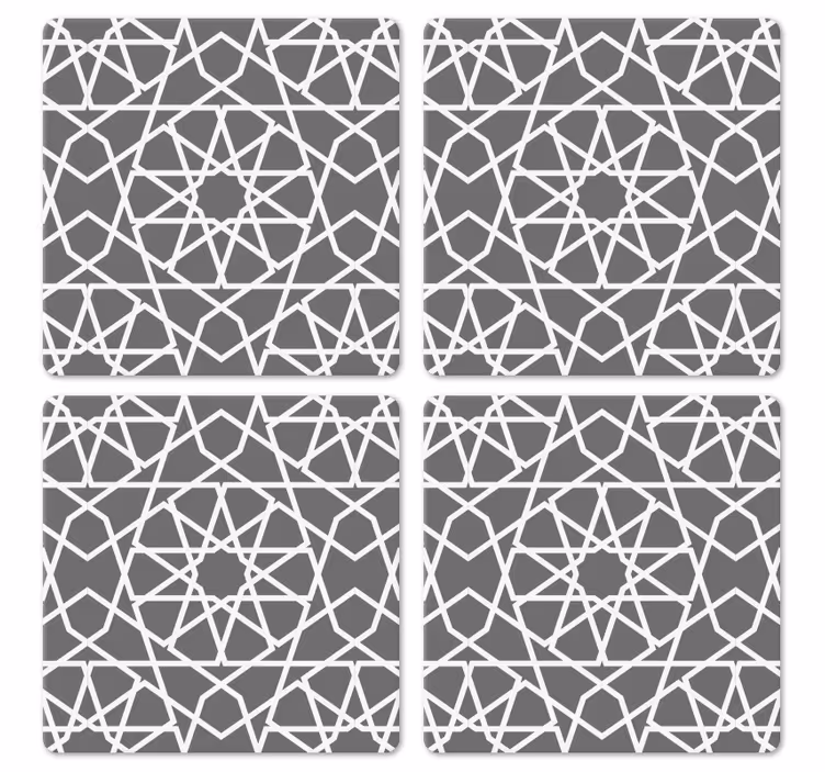 Gray Arabian style tile coasters - TenStickers