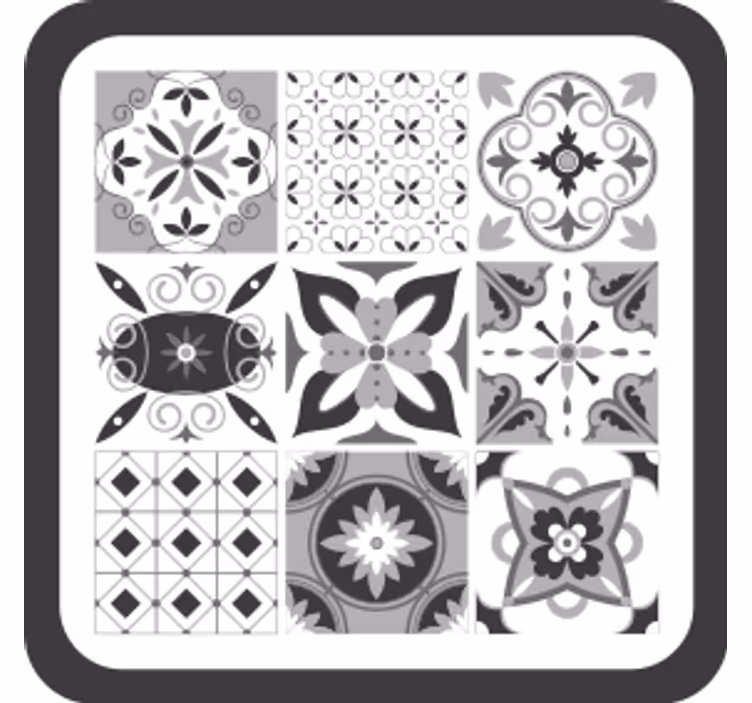Texture coaster with geometric floral designs - TenStickers