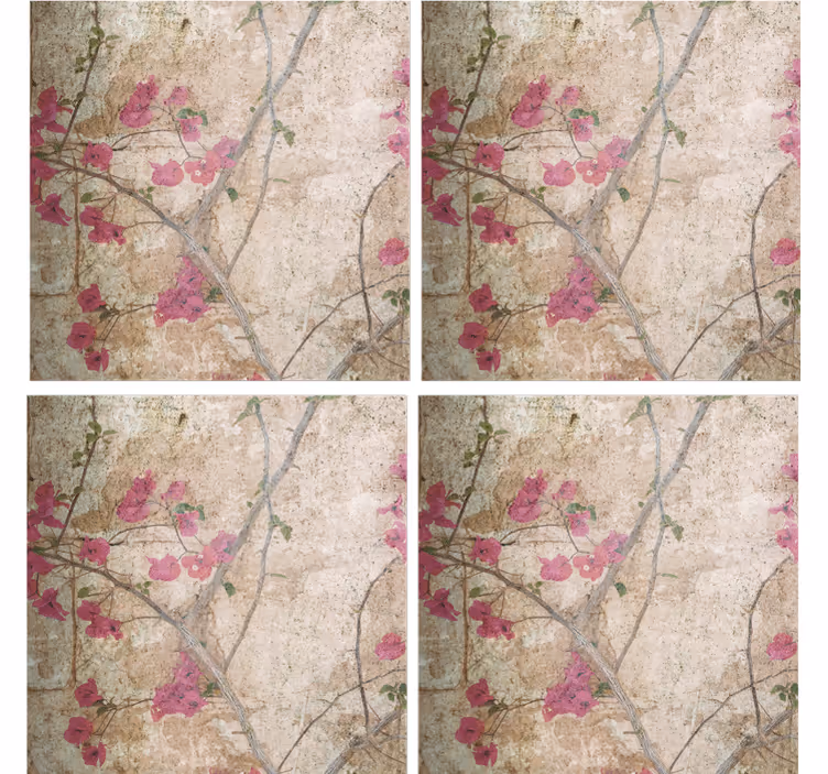 Texture coaster with textured floral motif - TenStickers