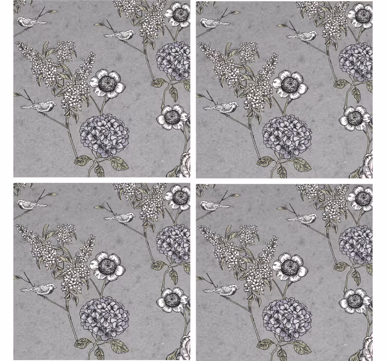 Texture coaster with floral textured background - TenStickers