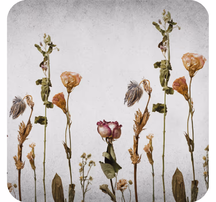 Texture coaster dried floral design - TenStickers