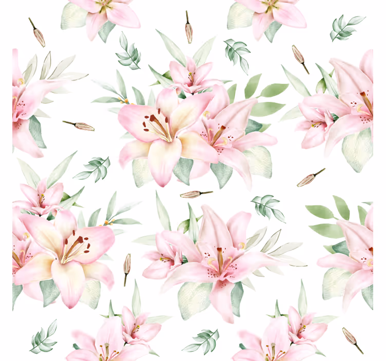 Texture coaster floral design with lilies - TenStickers