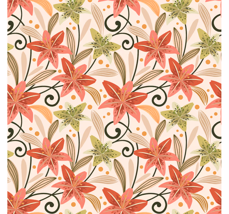 Texture coaster with floral pattern design - TenStickers