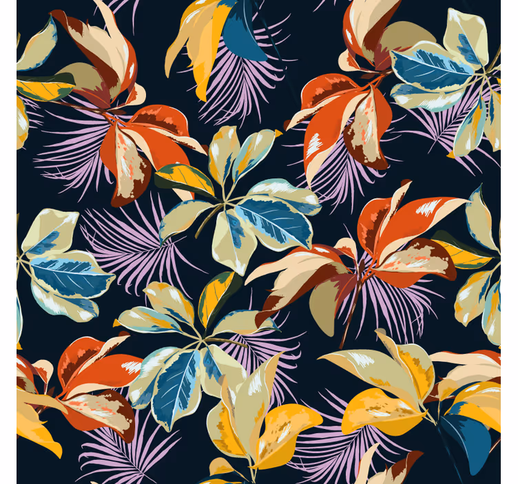 Texture coaster with colorful leaf design - TenStickers