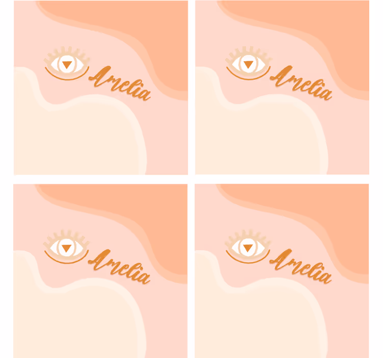 Customisable coasters personalized soft curves - TenStickers