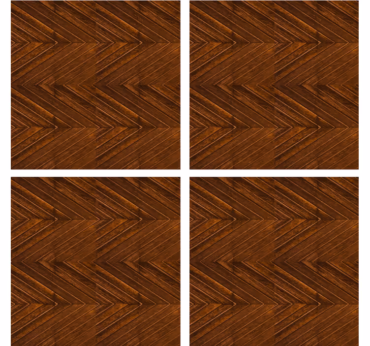 Chevron pattern wood texture coaster - TenStickers