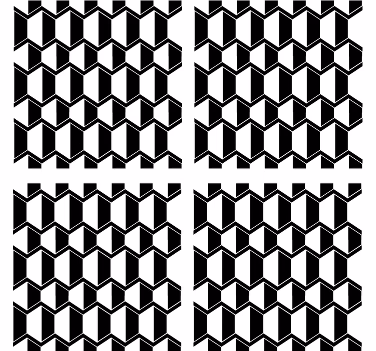 Geometric black and white motif texture coaster - TenStickers