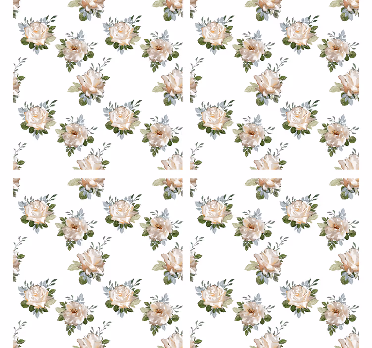 Texture coaster floral white background pattern - TenStickers