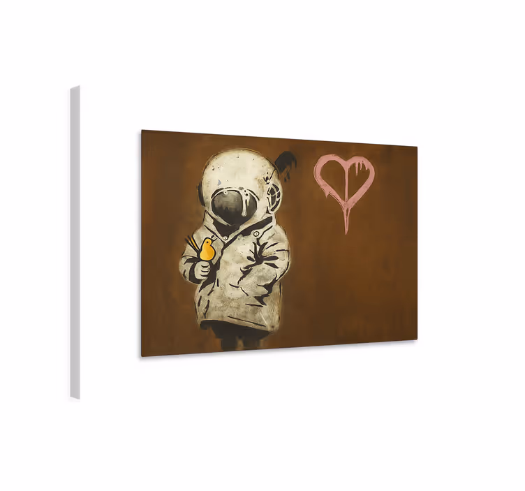 Space girl and bird canvas art - TenStickers