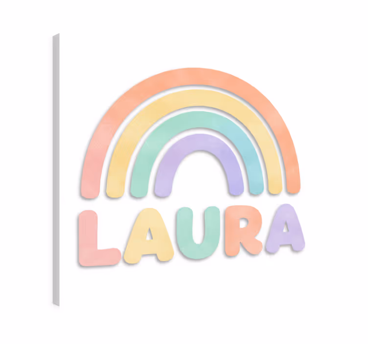 Nursery canvas with name rainbow print - TenStickers
