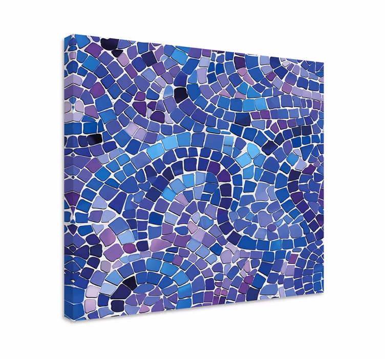 Blue canvas print mosaic effect design - TenStickers