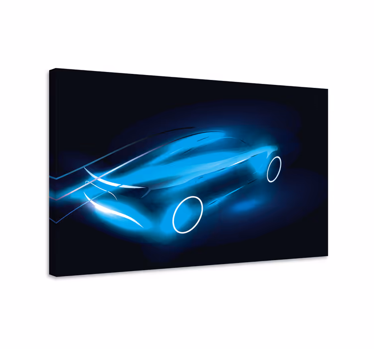 Blue canvas print of a bolide skeleton - TenStickers