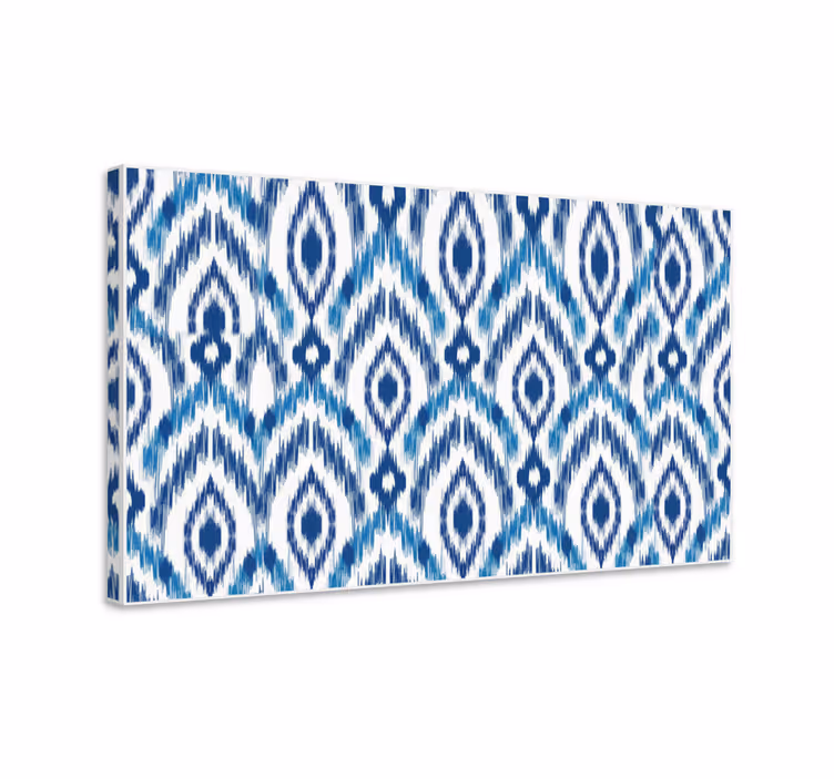 Blue canvas print in blue ikat pattern - TenStickers
