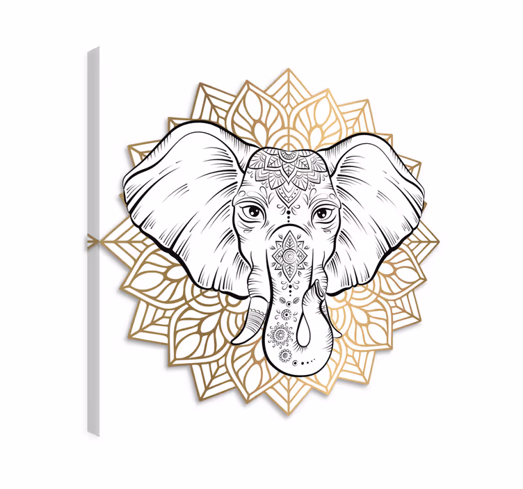 Elephant wallart mandala elephant animal art - TenStickers
