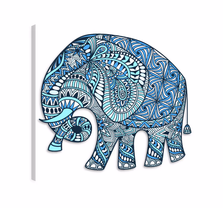 Elephant wallart elephant mandala with flower - TenStickers