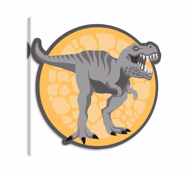 Dinosaur canvas wall art t-rex hand-drawn design - TenStickers