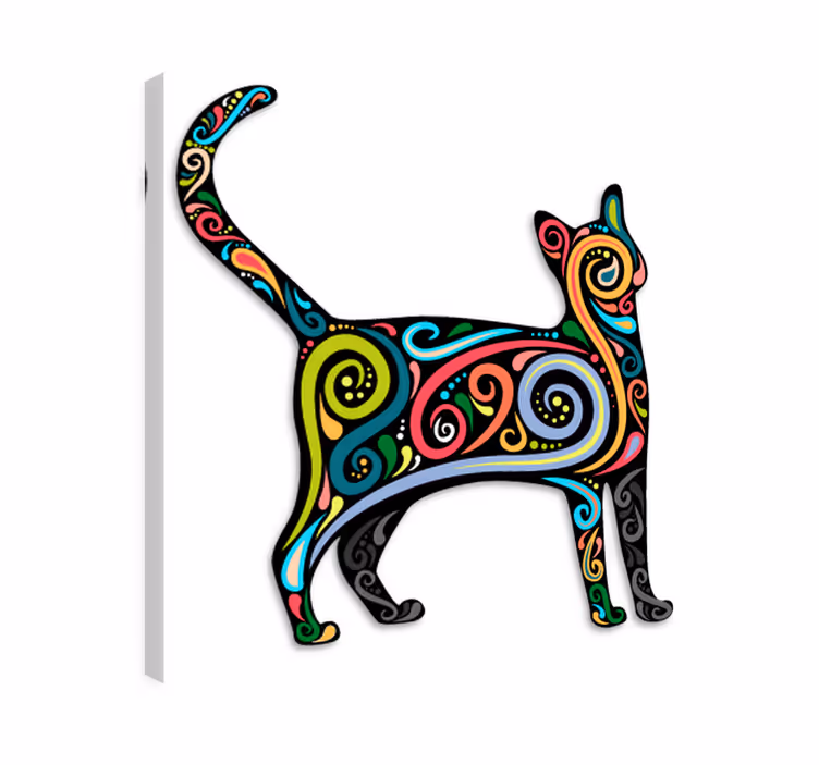 Cat wall art decorated cat vinyl decal - TenStickers