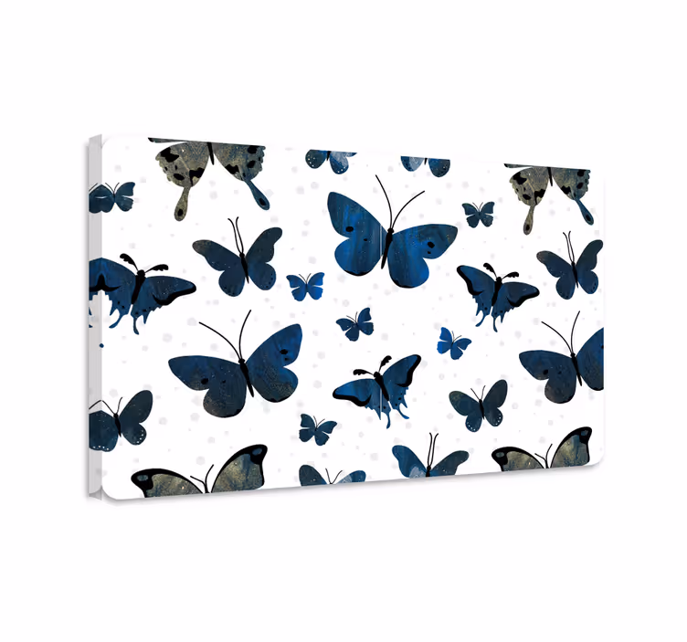 Butterfly canvas blue glitter butterfly wing - TenStickers