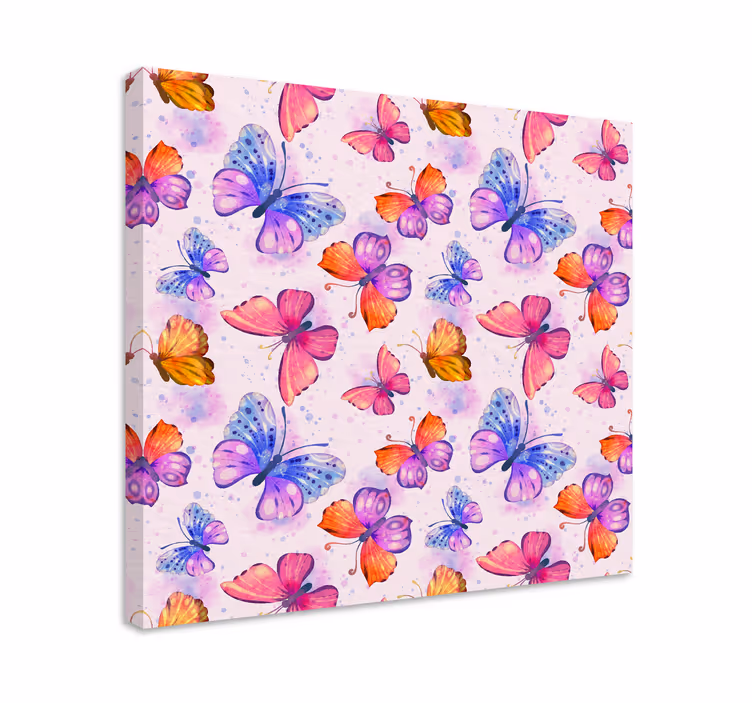 Butterfly canvas colorful watercolor art print - TenStickers