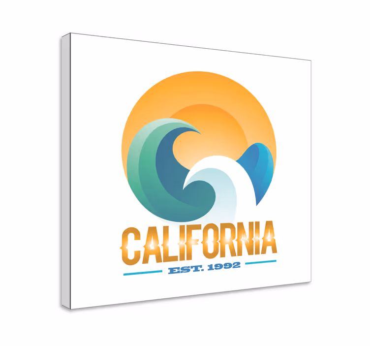 California Surfing Emblem nautical canvas art - TenStickers