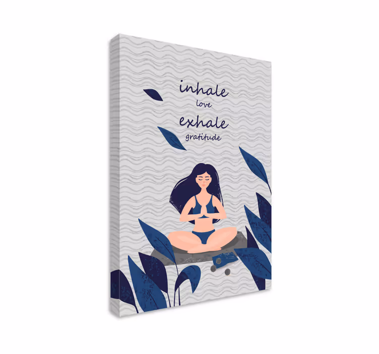 Quote canvas meditation breathing peace - TenStickers