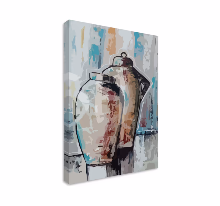 Ornamental canvas print vintage clay vases - TenStickers