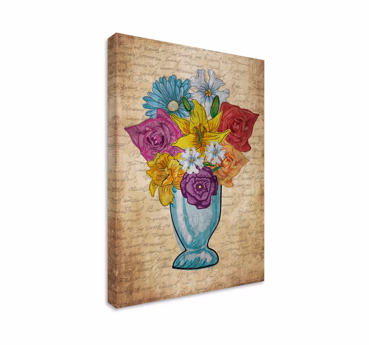 Flowers canvas vase of blooms - TenStickers