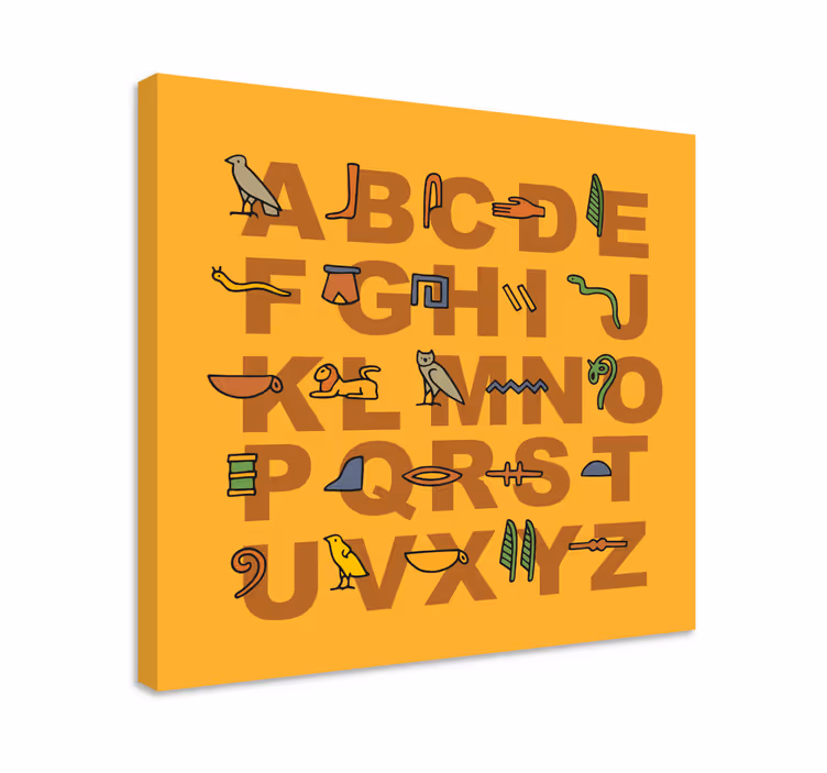 Abc canvas wall art colorful alphabet symbols - TenStickers