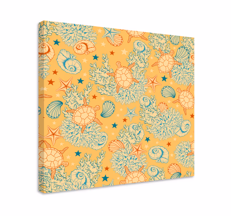 Nautical canvas art sea turtle design - TenStickers