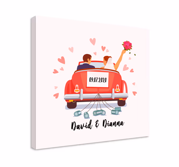 People canvas just married couple - TenStickers