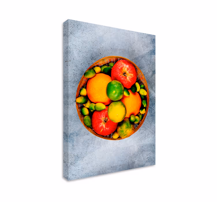 Fruit canvas wall art vibrant fruit basket - TenStickers