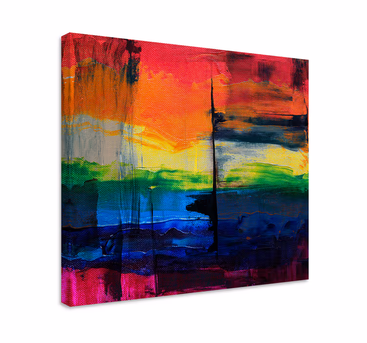 Abstract wall art 1 brightly colored stripes - TenStickers