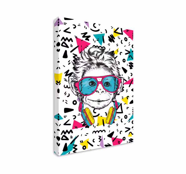 Animal canvas wall art cool monkey portrait - TenStickers