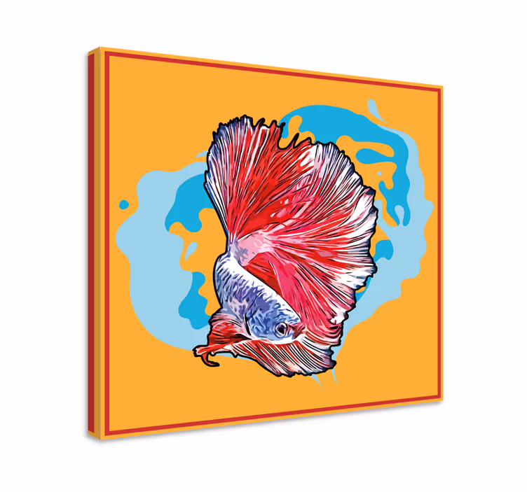 Fish canvas of colorful betta fish - TenStickers