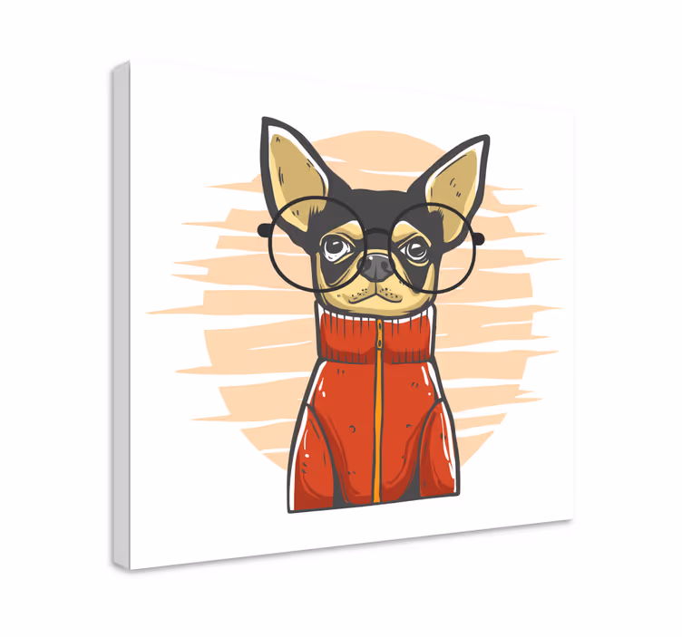 Dog wall art stylish dog portrait - TenStickers